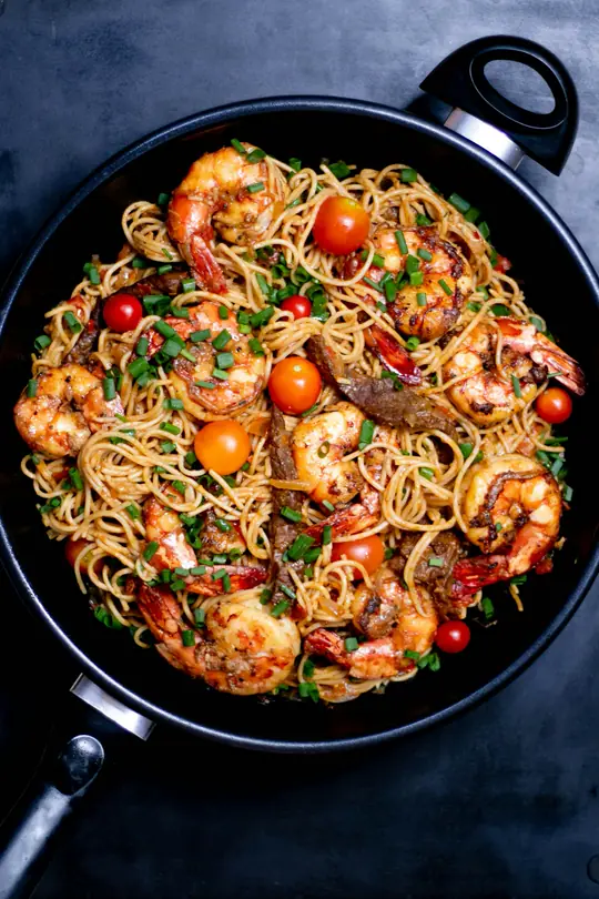 Seafood pasta served at Horizon